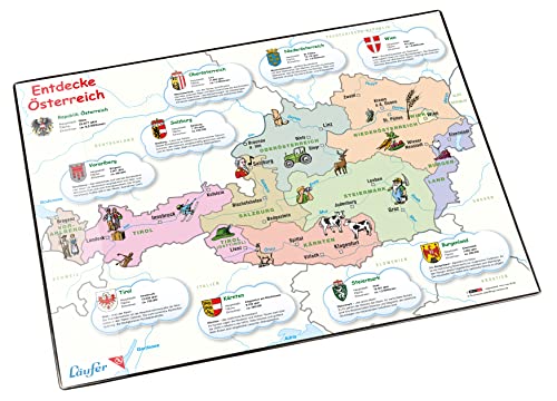 Läufer 45345 Landkarten-Schreibtischunterlage Entdecke Österreich, rutschfeste Schreibunterlage mit Landkarte für Kinder Österreich, 40x53 cm Läufer 45345 Landkarten-Schreibtischunterlage Entdecke Österreich, rutschfeste Schreibunterlage mit Landkarte für Kinder Österreich, 40x53 cm von Läufer