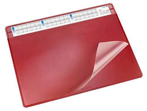 Läufer 47654 Durella Soft Schreibtischunterlage mit transparenter Auflage und Kalender, rutschfeste Schreibunterlage, Zubehör für Schreibtisch, 50 x 65 cm, rot Läufer 47654 Durella Soft Schreibtischunterlage mit transparenter Auflage und Kalender, rutschfeste Schreibunterlage, Zubehör für Schreibtisch, 50 x 65 cm, rot von Läufer
