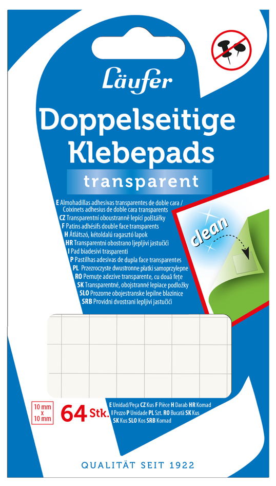 Läufer Klebepads, wieder ablösbar, transparent Läufer Klebepads, wieder ablösbar, transparent von Läufer