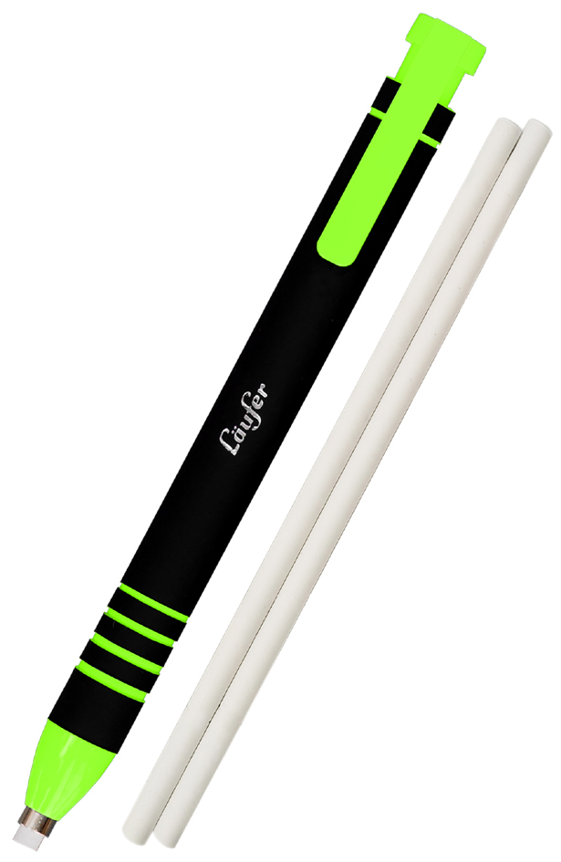 Läufer Kunststoff-Radierstift, inkl. 2 Ersatzradierer, grün von Läufer