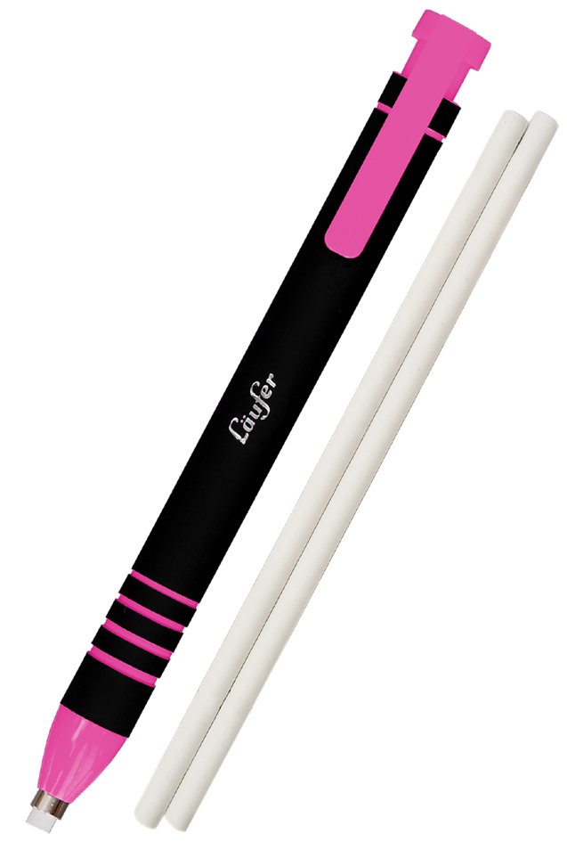 Läufer Kunststoff-Radierstift, inkl. 2 Ersatzradierer, pink von Läufer