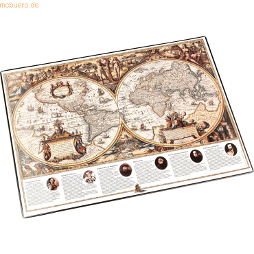 Läufer Schreibunterlage 40x53cm Landkarte Welt antik von Läufer