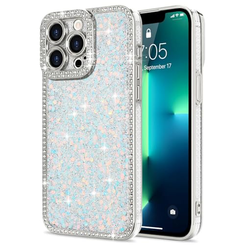 Lafunda Glitzer Hülle Kompatibel mit iPhone 13 Pro Max Handyhülle Mädchen Schuzhülle Glänzend Sparkle Diamond Hülle 3D Bling Kirstall mit Kameraschutz Case für iPhone 13 Pro Max Weiß Lafunda Glitzer Hülle Kompatibel mit iPhone 13 Pro Max Handyhülle Mädchen Schuzhülle Glänzend Sparkle Diamond Hülle 3D Bling Kirstall mit Kameraschutz Case für iPhone 13 Pro Max Weiß von Lafunda