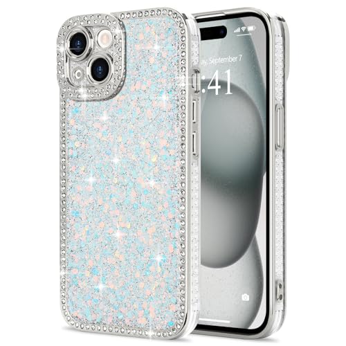Lafunda Glitzer Hülle Kompatibel mit iPhone 15 Handyhülle Mädchen Schuzhülle Glänzend Sparkle Diamond Hülle 3D Bling Kirstall mit Kameraschutz Case für iPhone 15 Weiß Lafunda Glitzer Hülle Kompatibel mit iPhone 15 Handyhülle Mädchen Schuzhülle Glänzend Sparkle Diamond Hülle 3D Bling Kirstall mit Kameraschutz Case für iPhone 15 Weiß von Lafunda