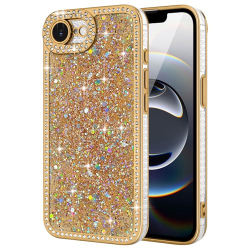 Lafunda Glitzer Hülle Kompatibel mit iPhone 16e Handyhülle Mädchen Schuzhülle Glänzend Sparkle Diamond Hülle 3D Bling Kirstall mit Kameraschutz Case für iPhone 16e Gold Lafunda Glitzer Hülle Kompatibel mit iPhone 16e Handyhülle Mädchen Schuzhülle Glänzend Sparkle Diamond Hülle 3D Bling Kirstall mit Kameraschutz Case für iPhone 16e Gold von Lafunda