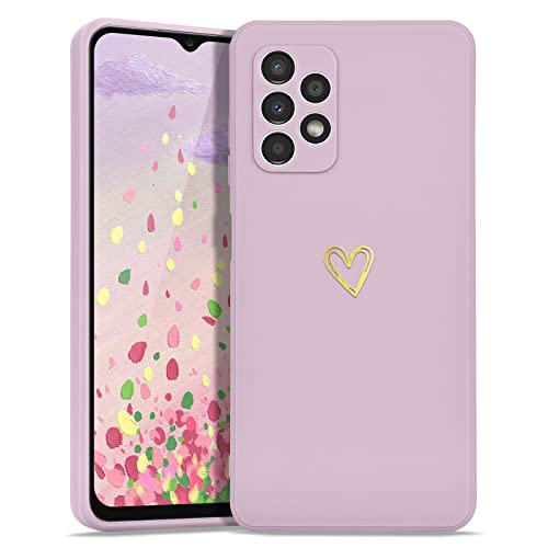 Lafunda Handyhülle Kompatibel mit Samsung Galaxy A13 4G Mädchen hülle Ultra Dünn Silikonhülle süß Liebesherz Schutzhülle stoßfest Case Bumper Back Cover mit Fallschutz für Samsung Galaxy A13 4G Lila von Lafunda