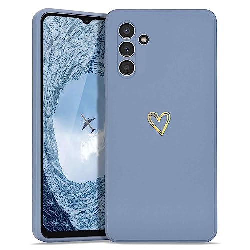 Lafunda Handyhülle Kompatibel mit Samsung Galaxy A14 5G Mädchen hülle Ultra Dünn Silikonhülle süß Liebesherz Schutzhülle stoßfest Case Bumper Back Cover mit Fallschutz für Samsung Galaxy A14 5G Blau von Lafunda