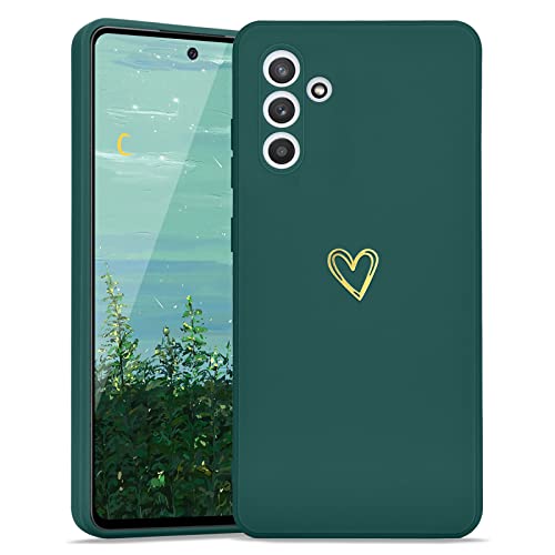 Lafunda Handyhülle Kompatibel mit Samsung Galaxy A54 5G Mädchen hülle UltraDünn Silikonhülle süß Liebesherz Schutzhülle stoßfest Case Bumper Cover mit Fallschutz für Samsung Galaxy A54 5G Dunkelgrün von Lafunda