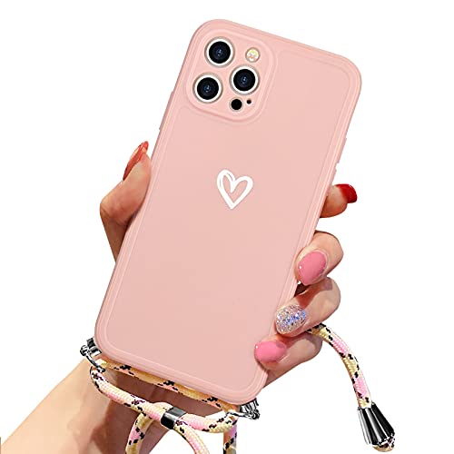 Lafunda Handykette für iPhone 13 Pro Max Hülle mit Band - Rosa | abnehmbare Handyhülle mit Kordel zum Umhängen,Silikon Schutzhülle mit Herzmuster für iPhone 13 Pro Max Lafunda Handykette für iPhone 13 Pro Max Hülle mit Band - Rosa | abnehmbare Handyhülle mit Kordel zum Umhängen,Silikon Schutzhülle mit Herzmuster für iPhone 13 Pro Max von Lafunda