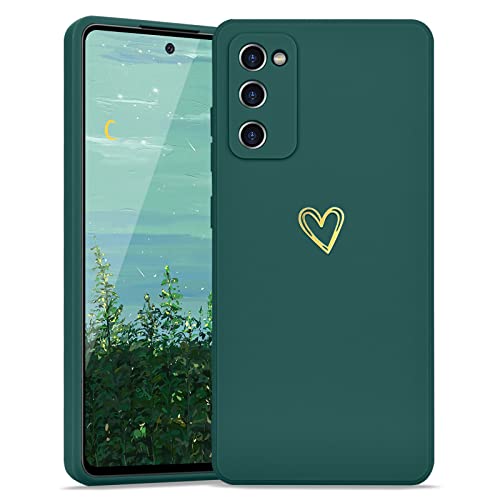 Lafunda Samsung Galaxy S20 FE 5G Hülle,Hanyhülle Samsung S20 FE 4G Case UltraDünn Silikonhülle süß Liebesherz Schutzhülle stoßfest Bumper Fallschutz Cover für Samsung Galaxy S20 FE 5G/4G Dunkelgrün von Lafunda