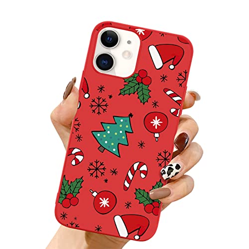 Lafunda Weihnachten Hülle für iPhone 11 weich Silikon Handyhülle mit süß Mützen Christmas Motiv Schutzhülle Ultradünn Stoßfest Bumper Case für iPhone 11 Rot 3 von Lafunda