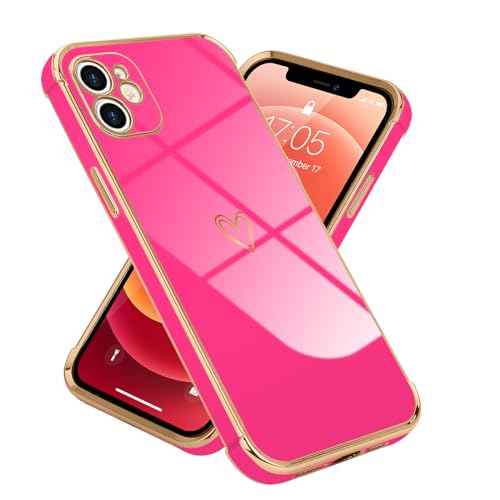Lafunda kompatibel mit iPhone 12 Handyhülle Mädchen Liebesherz Silikonhülle weich TPU Hülle Ultra dünn Stoßfeste Schutzhülle Silikon case für iPhone 12 Rosarot Lafunda kompatibel mit iPhone 12 Handyhülle Mädchen Liebesherz Silikonhülle weich TPU Hülle Ultra dünn Stoßfeste Schutzhülle Silikon case für iPhone 12 Rosarot von Lafunda