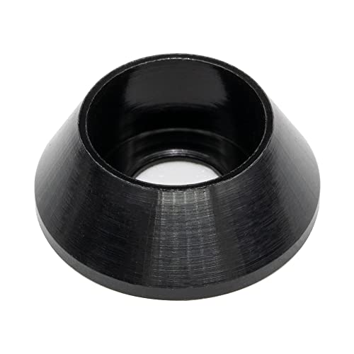 [60 Stück] M4 Kegelschalen-Senkbohrscheiben, eloxierte Aluminiumlegierung, Kopfscheiben, Dichtungen, Unterlegscheibe für Schrauben, RC/FPV/PC/Drohne/mechanisches Zubehör, Modellteile, Schwarz von Lagefefe