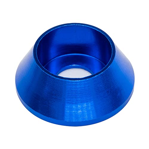 [60 Stück] M4 Kegelschalen-Senkbohrscheiben, eloxierte Aluminiumlegierung, Kopfscheiben, Dichtungen, Unterlegscheibe für Schrauben RC/FPV/PC/Drohne/mechanische Zubehörteile, Modellteile, blaue Farbe von Lagefefe