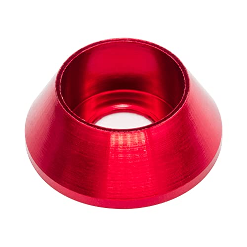 [60 Stück] M4 Kegelschalen-Senkbohrscheiben, eloxierte Aluminiumlegierung, Kopfscheiben, Dichtungen, Unterlegscheibe für Schrauben RC/FPV/PC/Drohne/mechanische Zubehörteile, Modellteile, rote Farbe von Lagefefe