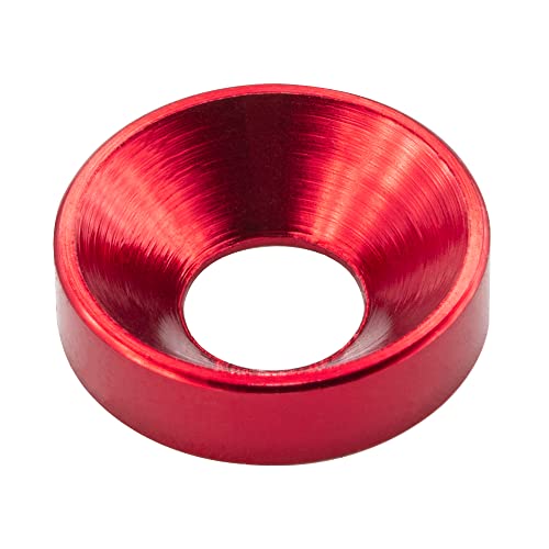 [60 Stück] M4 Senkkopf-Unterlegscheiben, eloxierte Aluminiumlegierung, Kopfscheiben, Dichtungen, Unterlegscheibe für Schrauben RC/FPV/PC/Drohne/mechanische Zubehörteile, rote Farbe von Lagefefe