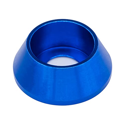 [60 Stück] M5 Kegelschalen-Senkbohrscheiben, eloxierte Aluminiumlegierung, Kopfscheiben, Dichtungen, Unterlegscheibe für Schrauben RC/FPV/PC/Drohne/mechanische Zubehörteile, Modellteile, blaue Farbe von Lagefefe