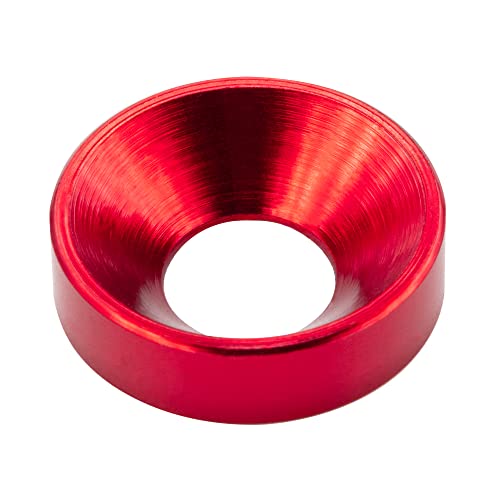 [60 Stück] M5 Senkkopf-Unterlegscheiben, eloxierte Aluminiumlegierung, Kopfscheiben, Dichtungen, Unterlegscheibe für Schrauben RC/FPV/PC/Drohne/mechanische Zubehörteile, rote Farbe von Lagefefe