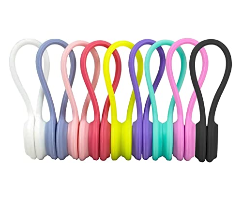 Magnetische Kabelbinder,9 Pcs Wiederverwendbar Silikon Kabel Organizer, Mehrfarbig Wiederverwendbare Kabelorganisation, Wiederverschließbar Cable Ties fur Kopfhörer Kabel, USB-Kabel und Ladekabel Magnetische Kabelbinder,9 Pcs Wiederverwendbar Silikon Kabel Organizer, Mehrfarbig Wiederverwendbare Kabelorganisation, Wiederverschließbar Cable Ties fur Kopfhörer Kabel, USB-Kabel und Ladekabel von Lahviuu
