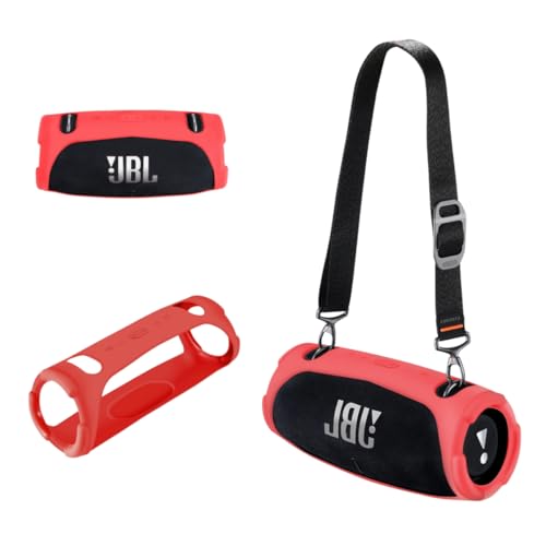 Silikonhülle Kompatibel mit JBL Xtreme 3 Tragbarer Bluetooth-Lautsprecher, wasserdichte weiche Haut Silikon Schutzhülle für JBL Xtreme 3 Bluetooth-Lautsprecher Zubehör (Rot) von LaiMoney