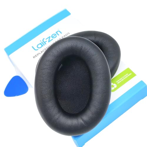 Lambskin XM4 Ohrpolster für Sony WH-1000XM4 Kopfhörer, Ersatz 1000 XM 4, echtes Schaffell-Leder, Ohrpolster, Ohrenschützer, Bezüge (schwarz) von Laifzen