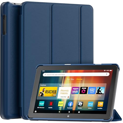 Lainergie Smart Trifold Stand Case with Hard PC Back and Auto Wake/Sleep Incompatible with Alcatel TCL, Dark Blue von Lainergie