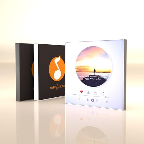 120x120mm Personalisierbare Musik-Fotoleinwand mit Touch-Control – Aluminium-Bilderrahmen mit Magnet, 850mAh Akku, Kratzfestes Acryl & HD-Kammerlautsprecher (Design + Musik hochladen) (Vorlage 04) von Lairry