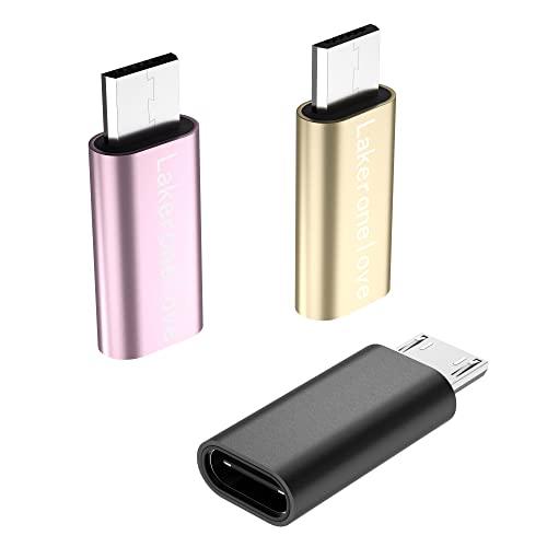 Adapter USB C to Micro USB 3 Pack, USB Type C (Female) to Micro-USB (Male) Adapter Supports Charging & Sync for Samsung J6/J5/J4/J3/S7/S7 Edge/S6, Huawei Y7/Y6/P Smart/P8 Lite,LG G4,Power Bank von Lakeronelove