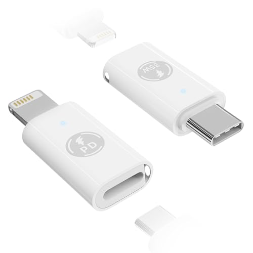 Lakeronelove 35W USB C auf Lightning Adapter für iPhone 14 13 12 11 Pro Max, Pad Pro/Air 5/Mini 6, Pod Nano/Touch, Nicht für Audio/OTG,Lightning auf USB C Adapte für iPhone15/15 Pro/15 Pro MAX Lakeronelove 35W USB C auf Lightning Adapter für iPhone 14 13 12 11 Pro Max, Pad Pro/Air 5/Mini 6, Pod Nano/Touch, Nicht für Audio/OTG,Lightning auf USB C Adapte für iPhone15/15 Pro/15 Pro MAX von Lakeronelove