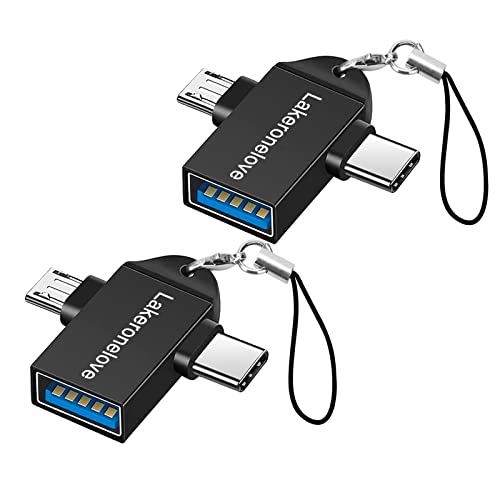 OTG-Adapter 2 in 1 Typ C Micro USB 3.0 OTG-Adapterkonverter, der für die Datensynchronisation verwendet Wird. Der OTG-Konverter eignet Sich für Media-TV-Sticks, Android-Telefone oder -Tablets von Lakeronelove