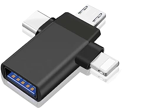 OTG Adapter USB c,3 in 1 Typ C Lightning Micro USB 3.0 OTG-Adapterkonverter, Der OTG-Konverter eignet Sich für Media-TV-Sticks, Telefone oder -Tablets Kompatibel mit Lightning von Lakeronelove