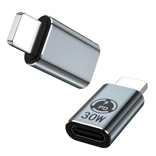 USB C auf Lightning Adapter,USB-C-Buchse auf iOS-Stecker Unterstützt 27W PD Schnellladung und Datensynchronisierung Kompatibel mit Lightning(Hinweis: Nicht für die Verwendung mit Kopfhörern geeignet) von Lakeronelove