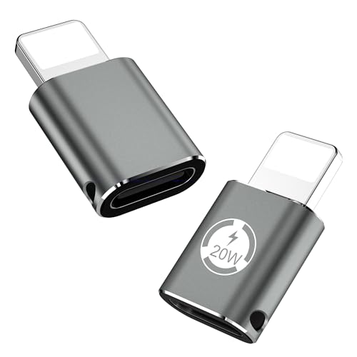USB C auf Lightning adapter,USB-C-Buchse auf iOS-Stecker Unterstützt 20W PD Schnellladung und Datensynchronisierung Kompatibel mit Lightning(Hinweis: Nicht für die Verwendung mit Kopfhörern geeignet) von Lakeronelove