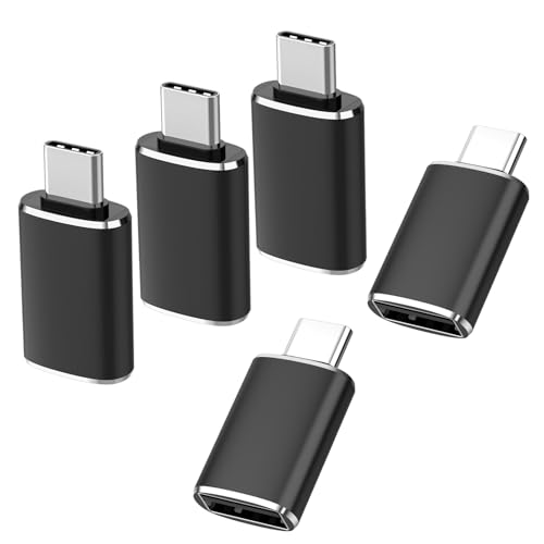 USB-C auf USB Adapter (5 Stück) USB-C auf USB 3.0 Female Handy-OTG-Adapter, Thunderbolt 4/3 auf USB 3.0 Kompatibel mit iPhone 16 Pro Max MacBook Pro Air 2023 iPad Mini iMac Surface und mehr von Lakeronelove