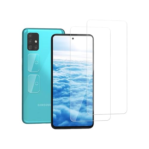 Lakoney für Schutzfolie Samsung Galaxy A51 Panzerglas Kameraschutz, Panzerfolie Samsung Galaxy A51 Folie, HD Klar Displayschutzfolie Samsung Galaxy A51, [9H Härte][Anti-Kratzer][Blasenfreie] von Lakoney