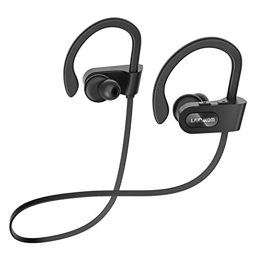 Lakukom Bluetooth Kopfhörer bieten Bluetooth 5.0, IPX7 Wasserdichtigkeit, mit 16 Stunden Spielzeit und EIN eingebauttes Mikrofon – mit für Joggen/Laufen von Lakukom