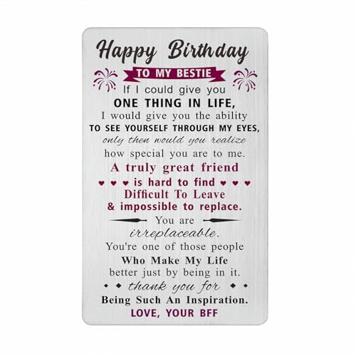 Laluminter Geburtstagsgeschenke an meine Bestie – Happy Birthday Best Friend Karte für Frauen, Männer, Sie Ihn von Laluminter