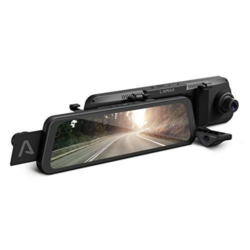 LAMAX S9 Dual Vollbild Rückspiegel Dashcam mit Full-HD, Rückfahrkamera Spiegel Vorne und Hinten, WiFi, 9,66-Zoll-IPS-Display, Hohe Qualität Nachtaufnahme, Radarerkennung, GPS, Sprachsteuerung von Lamax