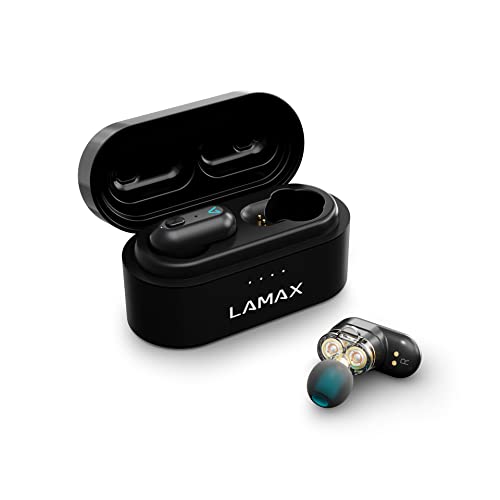 Lamax Duals1 Bluetooth Kopfhörer 5.0 USB-C, In Ear Kopfhörer mit Dual-Treiber, Bis zu 28 Stunden Hördauer, Aluminiumgehäuse mit Batterieanzeige, 3 Stöpselgrößen, Passive Geräuschunterdrückung Lamax Duals1 Bluetooth Kopfhörer 5.0 USB-C, In Ear Kopfhörer mit Dual-Treiber, Bis zu 28 Stunden Hördauer, Aluminiumgehäuse mit Batterieanzeige, 3 Stöpselgrößen, Passive Geräuschunterdrückung von Lamax