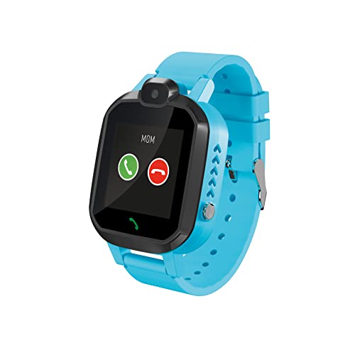 Lamax WCall Smartwatch Kinder, Telefon für Kinder mit Sprachanrufe, SMS-Empfang, 8 Spiele, Wecker, Taschenrechner, Lautlos-Modus, Foto- und Videoaufnahme, Diktiergerät, mp3-Player, SOS-Ruf (Blau) von Lamax