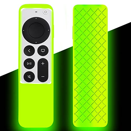 Hülle für Siri Remote 2021, Silikon Cover Kompatibel mit Apple TV 4K / HD Fernbedienung, Neuestes Modell 6th Generation Fernbedienung Halter Skin Sleeve Glow in The Dark Green von Lambcare