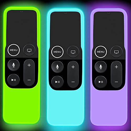 Schutzhülle für Apple TV 4K / 4. Generation, leicht, rutschfest, stoßfest, Silikon, für Apple TV, Siri-Fernbedienung, Grün + Himmel + Violett, 3 Stück Schutzhülle für Apple TV 4K / 4. Generation, leicht, rutschfest, stoßfest, Silikon, für Apple TV, Siri-Fernbedienung, Grün + Himmel + Violett, 3 Stück von Lambcare