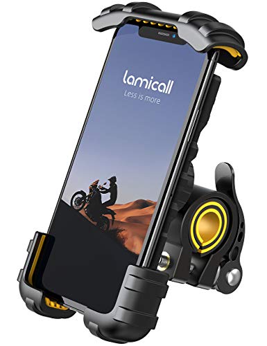 Handyhalterung Fahrrad, Lamicall Handyhalter Motorrad - Universal 360° Fahrrad Halter für iPhone 15 14 Pro Max Plus, 13 12 Pro Max Mini, 11 Pro SE, Xs Max, XR, X, 8, 7, 6S, Samsung S23 S22, Smartphone von Lamicall