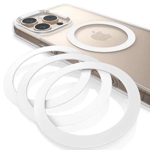Lamicall 4 Stück für MagSafe Ring Aufkleber Magnetring - [Stabil & Ultradünn] Selbstklebender Magnet Ring für Handyhülle, Magnetisch Metallring für iPhone 15 16, MagSafe-Zubehör, Metall (Keine Magnet) von Lamicall
