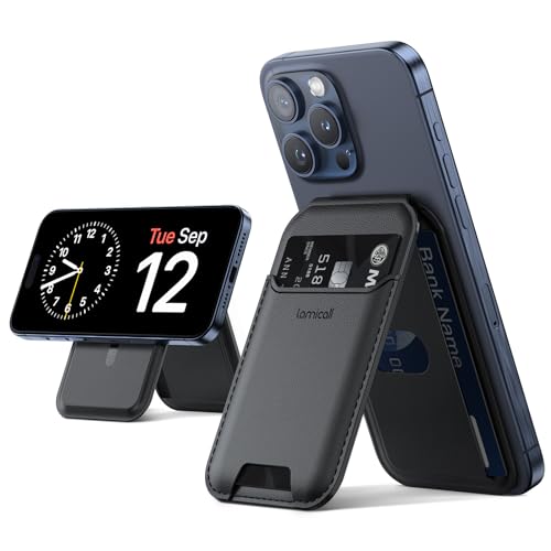Lamicall Handy Kartenhalter für MagSafe Wallet - Ultra Leichter Vegan Leder Verstellbarer Ständer, Karten Halter mit 3 Kartenfächer, Magnetischer Wallet Halter für iPhone 16 15 14 13 12 Pro Max Plus Lamicall Handy Kartenhalter für MagSafe Wallet - Ultra Leichter Vegan Leder Verstellbarer Ständer, Karten Halter mit 3 Kartenfächer, Magnetischer Wallet Halter für iPhone 16 15 14 13 12 Pro Max Plus von Lamicall