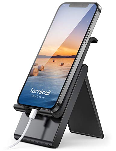 Lamicall Handy Ständer, Handy Halterung Verstellbar - Handyhalterung, Halter für iPhone 15 14 Pro Max Plus, SE, 13 12 Pro Max Mini, 11 Pro, Xs, XR, X, 8, 7, 6 Plus, Samsung S23 S22, Huawei, Smartphone von Lamicall