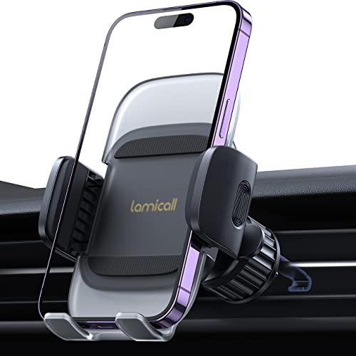 Lamicall Handyhalterung Auto, Handy Autohalterung - [2024 Federclip] Universal Lüftung Handyhalter Auto, 360 Grad Vent KFZ Halterung für iPhone 15/14/13/12 Pro Max Plus, Samsung 4-7 Zoll Smartphone von Lamicall