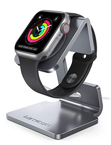 Lamicall Ladestation für Apple Watch, Charging Dock Station - Halterung Ständer für Apple Watch Series 9, 8, SE, Ultra 2, iWatch Series 7/6 / 5/4 / 3/2 / 1, 44mm / 42mm / 40mm / 38mm - Grau von Lamicall