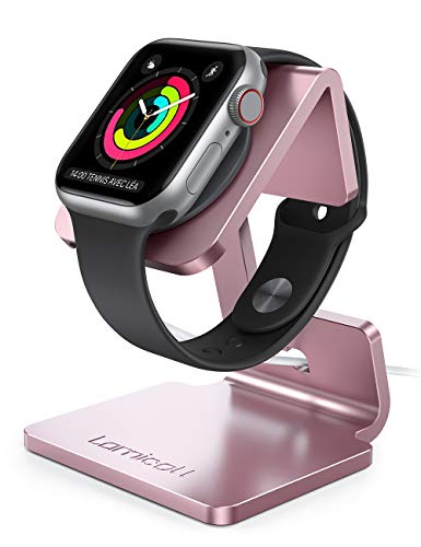 Lamicall Ladestation für Apple Watch, Charging Dock Station - Halterung Ständer für Apple Watch Series 9, 8, SE, Ultra 2, iWatch Series 7/6 / 5/4 / 3/2 / 1, 44mm / 42mm / 40mm / 38mm - Rose Gold von Lamicall