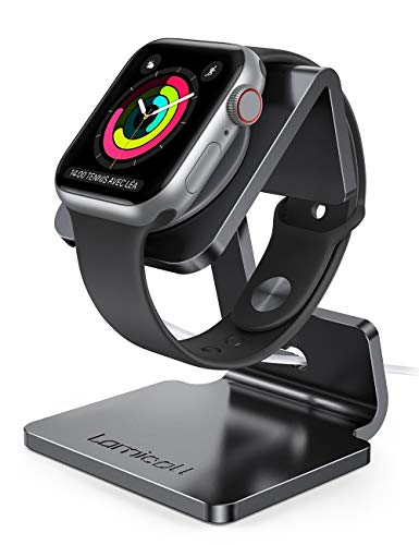 Lamicall Ladestation für Apple Watch, Charging Dock Station - Halterung Ständer für Apple Watch Series 9, 8, SE, Ultra 2, iWatch Series 7/6 / 5/4 / 3/2 / 1, 44mm / 42mm / 40mm / 38mm - Schwarz von Lamicall